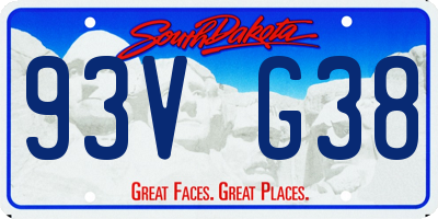 SD license plate 93VG38