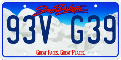 SD license plate 93VG39