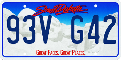 SD license plate 93VG42