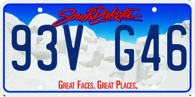 SD license plate 93VG46