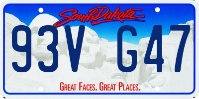 SD license plate 93VG47