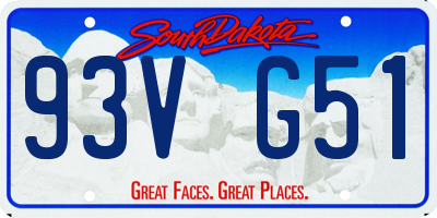 SD license plate 93VG51