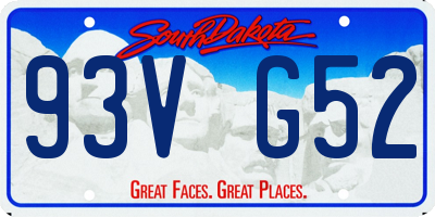 SD license plate 93VG52