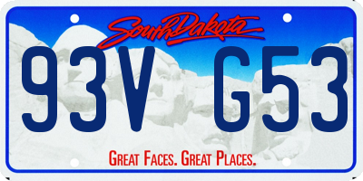 SD license plate 93VG53