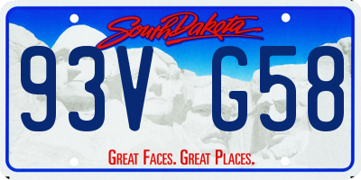 SD license plate 93VG58