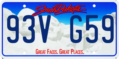 SD license plate 93VG59