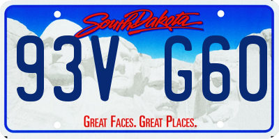 SD license plate 93VG60