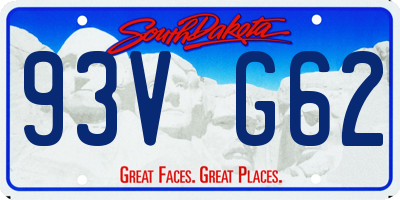 SD license plate 93VG62