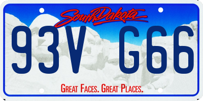 SD license plate 93VG66