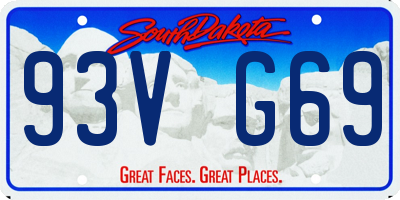 SD license plate 93VG69