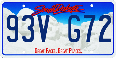 SD license plate 93VG72