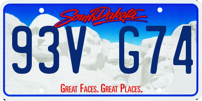 SD license plate 93VG74