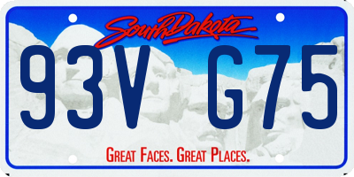 SD license plate 93VG75
