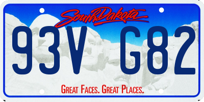 SD license plate 93VG82