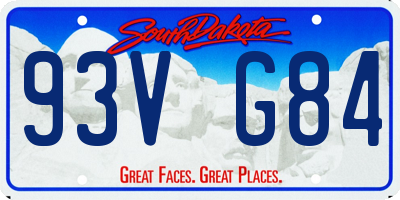 SD license plate 93VG84
