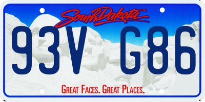 SD license plate 93VG86