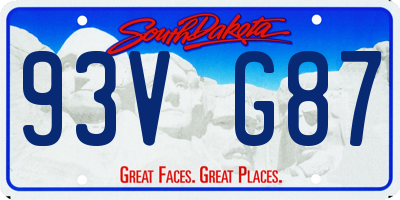 SD license plate 93VG87