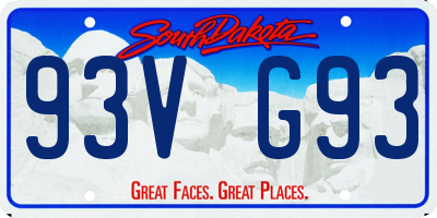 SD license plate 93VG93