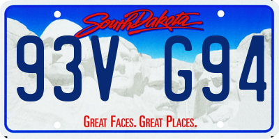 SD license plate 93VG94