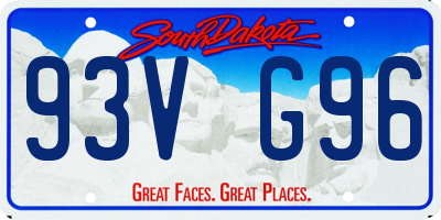 SD license plate 93VG96