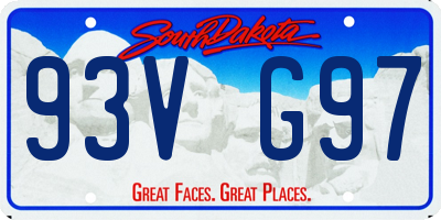 SD license plate 93VG97