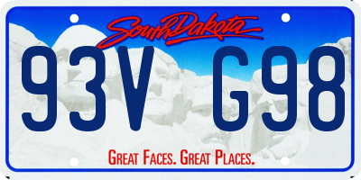 SD license plate 93VG98