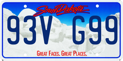 SD license plate 93VG99