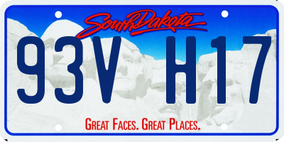 SD license plate 93VH17