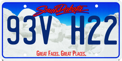 SD license plate 93VH22