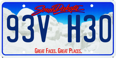 SD license plate 93VH30