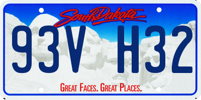 SD license plate 93VH32