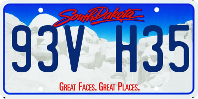 SD license plate 93VH35