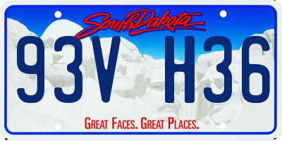 SD license plate 93VH36