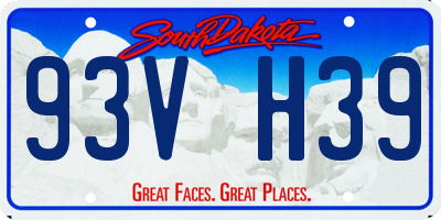 SD license plate 93VH39
