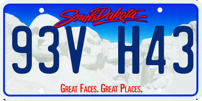 SD license plate 93VH43
