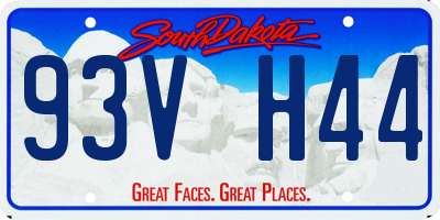 SD license plate 93VH44