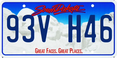 SD license plate 93VH46