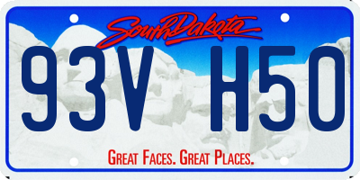 SD license plate 93VH50