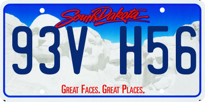 SD license plate 93VH56