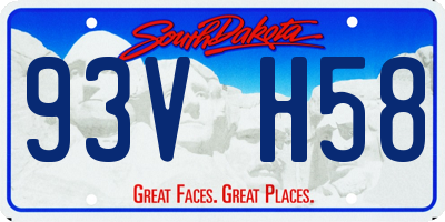 SD license plate 93VH58