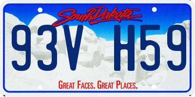 SD license plate 93VH59