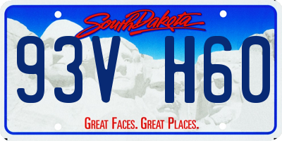 SD license plate 93VH60