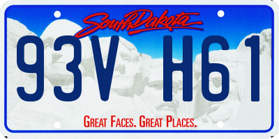 SD license plate 93VH61