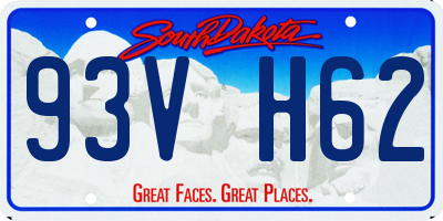 SD license plate 93VH62