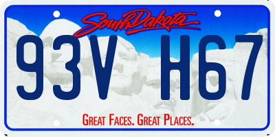 SD license plate 93VH67