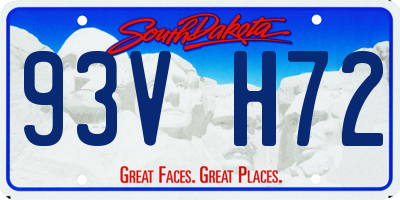 SD license plate 93VH72