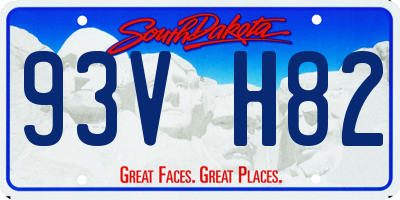 SD license plate 93VH82