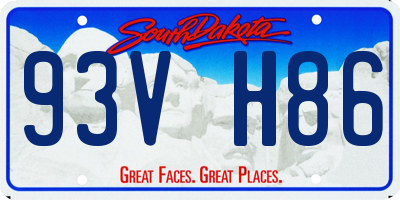 SD license plate 93VH86