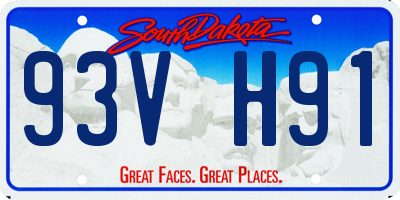 SD license plate 93VH91