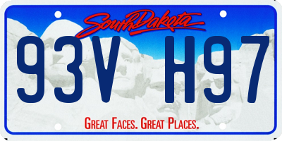 SD license plate 93VH97